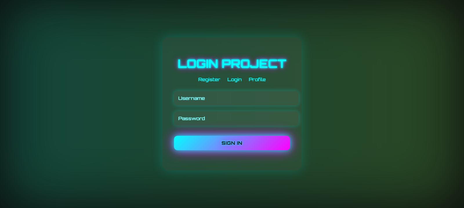 Futuristic login preview