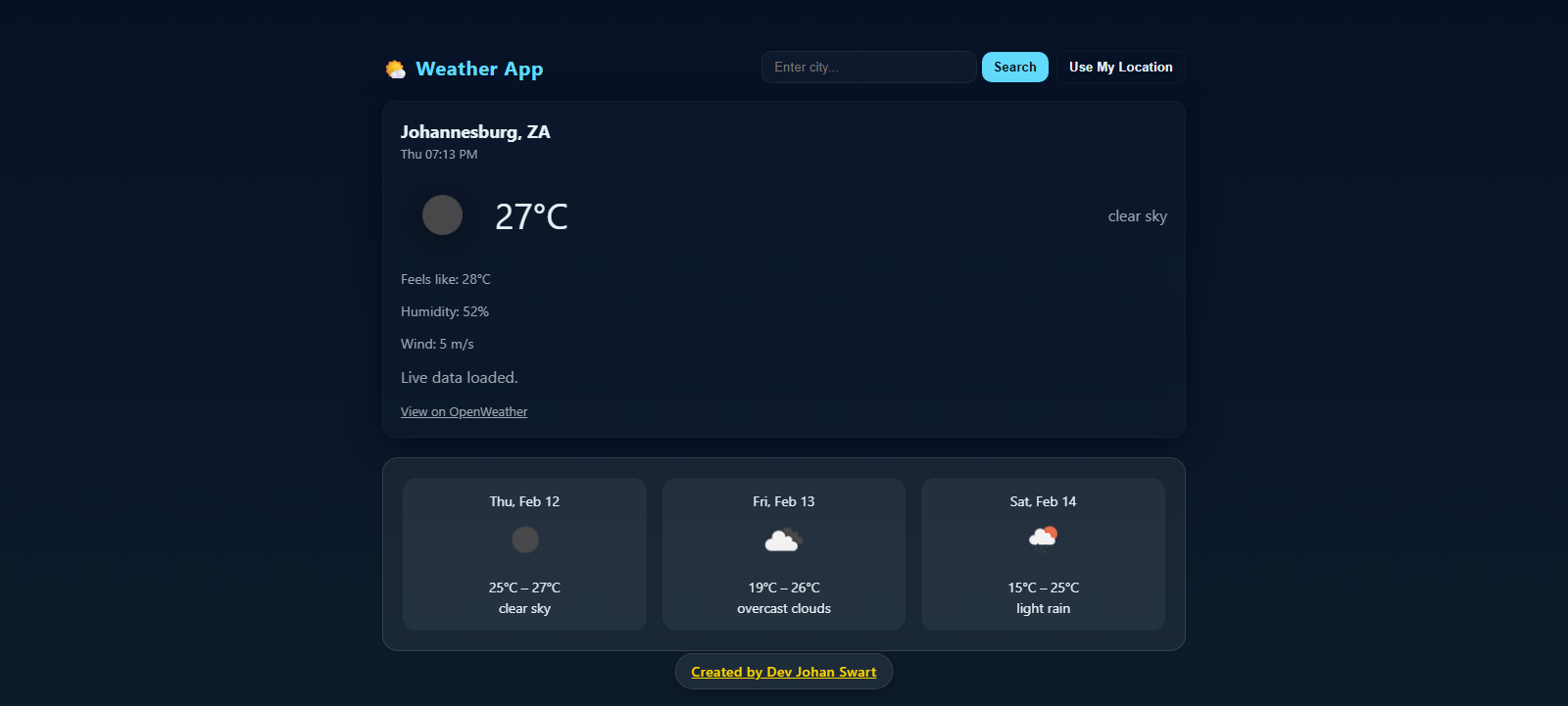 Weather App Screenshot